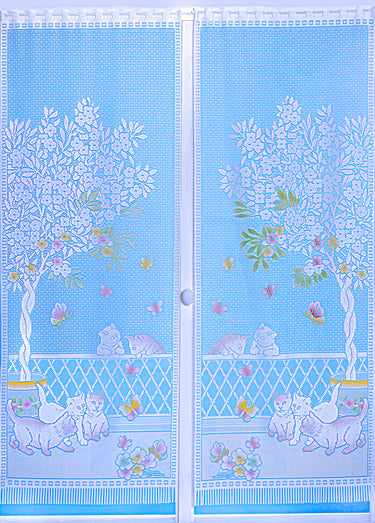 Paire de vitrages dentelle décor chats Imprime