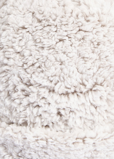 Bonnet polaire façon sherpa, avec pompon Ecru