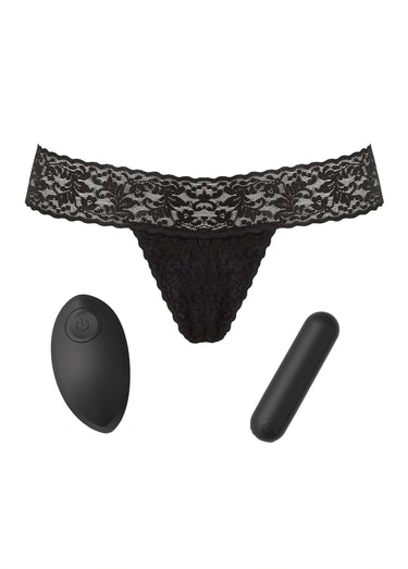 String dentelle fendu SECRET PANTY Noir