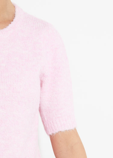 Gilet à manches courtes avec laine Rose