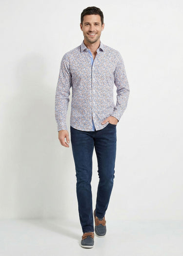 Jean droit 5 poches denim stretch Bleu