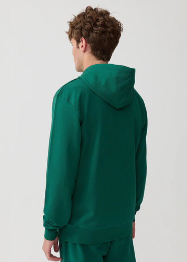 Sweat shirt zippé à capuche, kangourou Vert Sapin