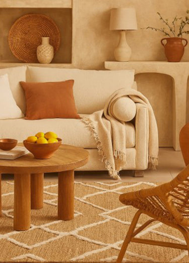 Tapis avec motif ethnique chic 120x170cm Naturel / Blanc
