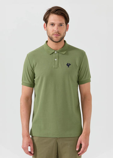 Polo casual manches courtes avec broderie Kaki
