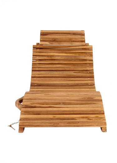 Chaise longue pliante en bois de teck Naturel
