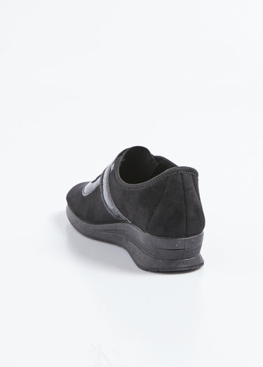 Mocassin élastiqués scratchés confort Noir