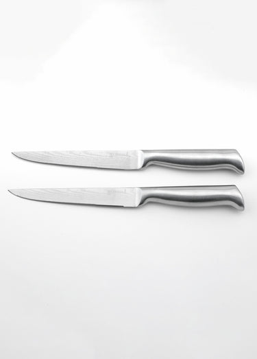 2 couteaux à steak 25cm Nouvelle vague Gris