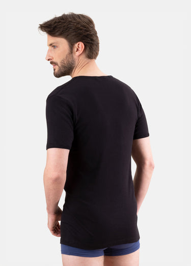 T-shirt à col invisible Noir