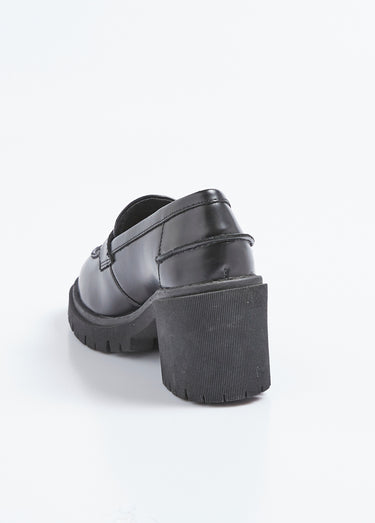 Mocassins à talon avec semelle crantée Noir