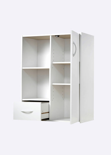 Etagère 2 niches + 1 porte + 1 tiroir 1B Blanc