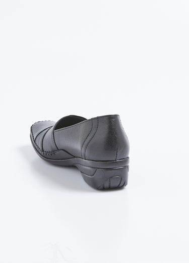 Mocassins compensés élastiqués en cuir Noir