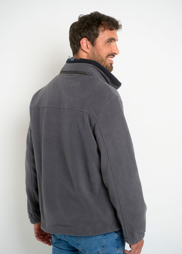 Veste en polaire zippée avec capuche Gris