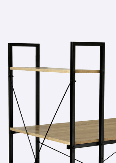 Bureau industriel métal et décor bois Bois Clair