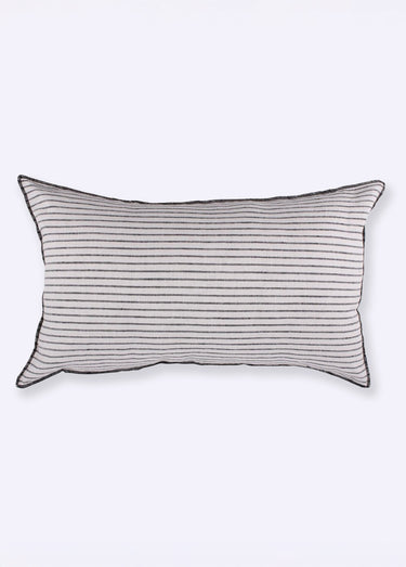 Coussin rectangle coton fines rayures 2N Noir