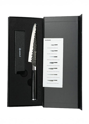 Couteau d'office lame martelée + étui, Sen Noir