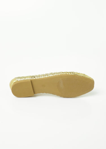 Ballerines plates ajourées aspect naturel Dore