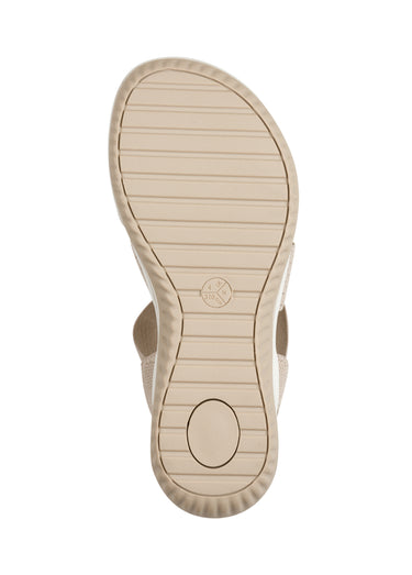 Sandales larges brides mesh et élastiques Beige