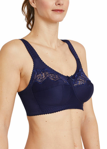 Soutien-gorge sans armatures tulle brodé Bleu