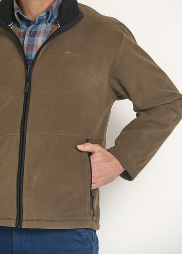 Veste zippée polaire col montant Marron
