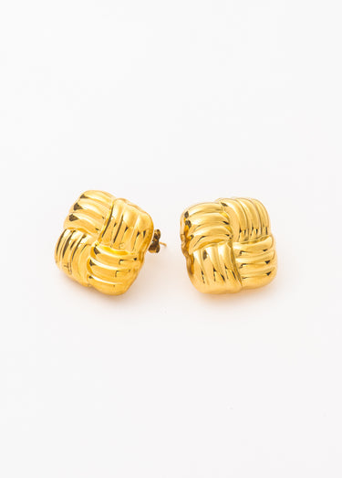 Boucles d'oreilles torsadées carré Dore