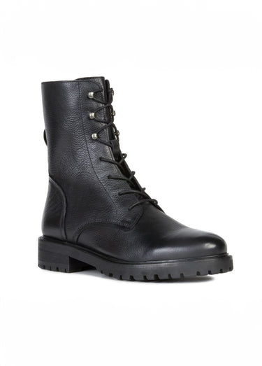 Boots montantes à lacets semelle crantée Noir