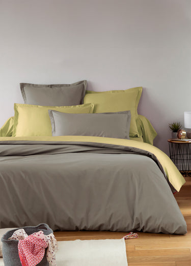 Drap housse pur coton uni, Relax Gris mastic