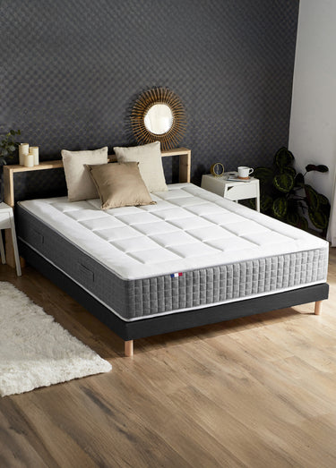 Matelas très ferme à ressorts 7 zones, haut. 28cm Blanc