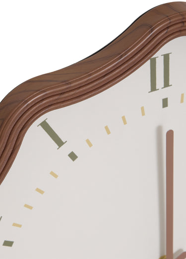 Horloge fantaisie cadre ondulé MONA Marron