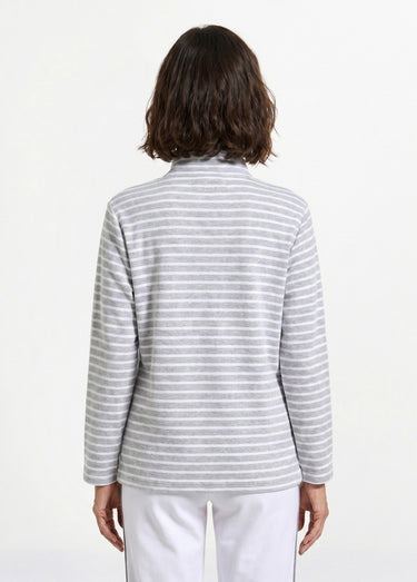 Veste zippée détente col montant Raye Argent