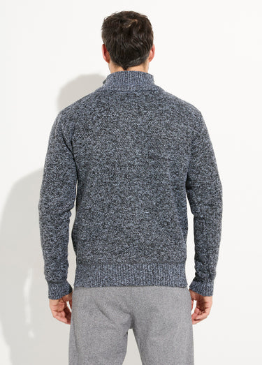 Pull col zippé chaud intérieur polaire Gris Fonce