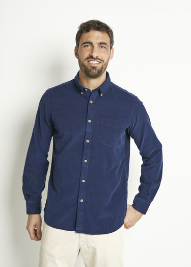 Chemise manches longues velours milleraies Marine