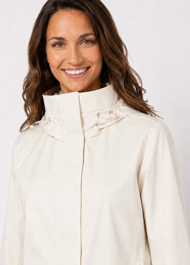 Veste coupe vent imperméable col montant Beige