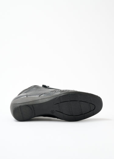 Boots largeur confort zippés cuir Noir