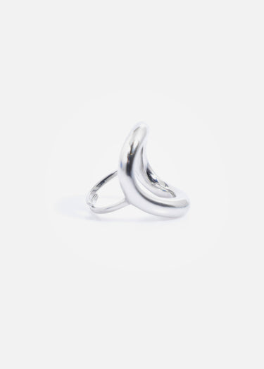 Bague ellipse stylisée acier inoxydable Argente