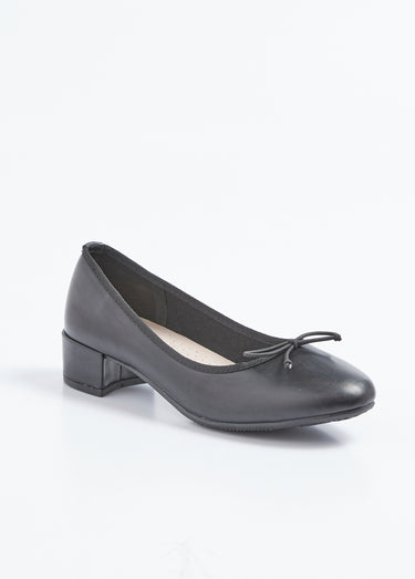 Ballerines petit talon largeur confort Noir