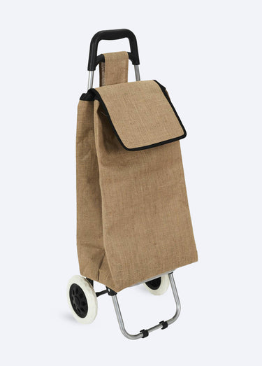 Chariot de shopping en jute, 2 roues Naturel