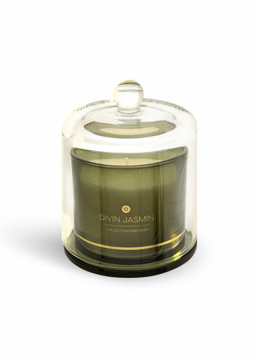 Bougie parfumée sous cloche de verre Vert