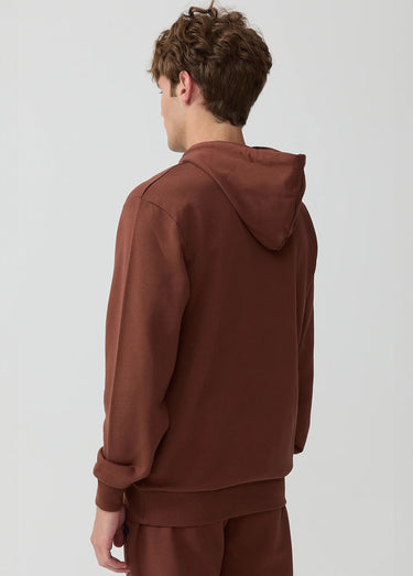 Sweat shirt à capuche poche kangourou Brun