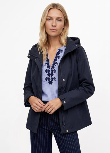 Veste coupe vent imperméable col montant Marine