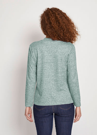 Sous-pull chaud court col montant Uni Vert