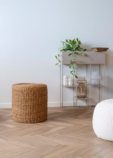 Pouf aspect naturel en jonc de mer Naturel
