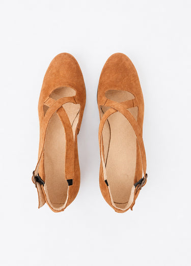 Escarpins à talons largeur confort cuir Camel