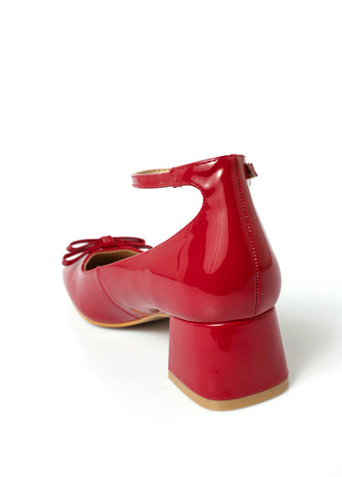 Escarpins vernis avec bride cheville Rouge