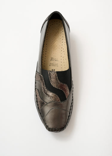Mocassins cuir largeur confort fantaisie Bronze