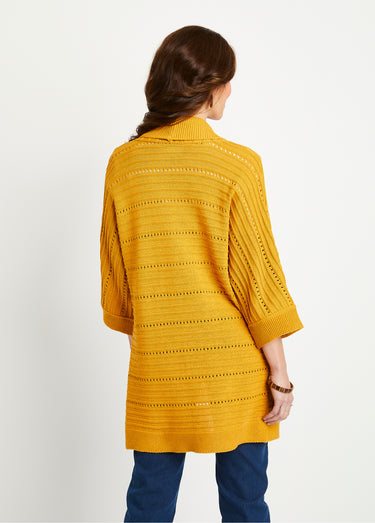 Gilet long ajouré coupe confort Miel