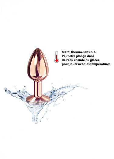 Plug anal aluminium façon bijou, Diamond Rose gold