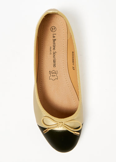 Ballerines bout rapporté et petit nœud Dore