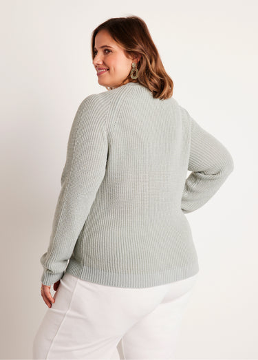 Pull maille brillante col rond Menthe