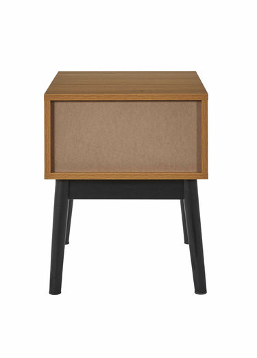 Table de chevet en bois façon chevrons Marron/Noir
