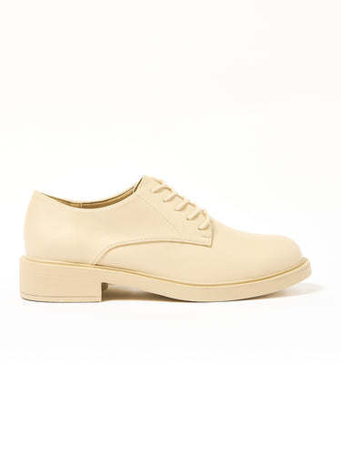 Derbys semelle épaisse ton sur ton Beige